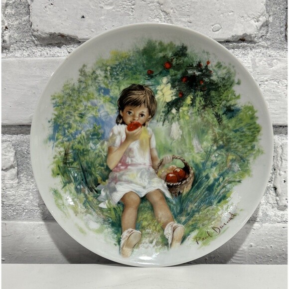 Other - Vintage Plate| MARIE-ANGE | Girl in Apple Orchard | Paul Durand | France